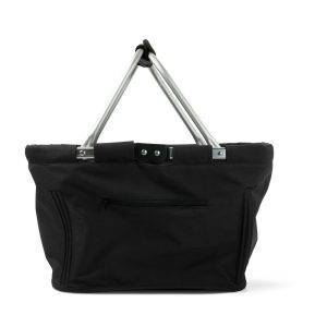 Panier à provisions pliable noir personnalisable avec logo