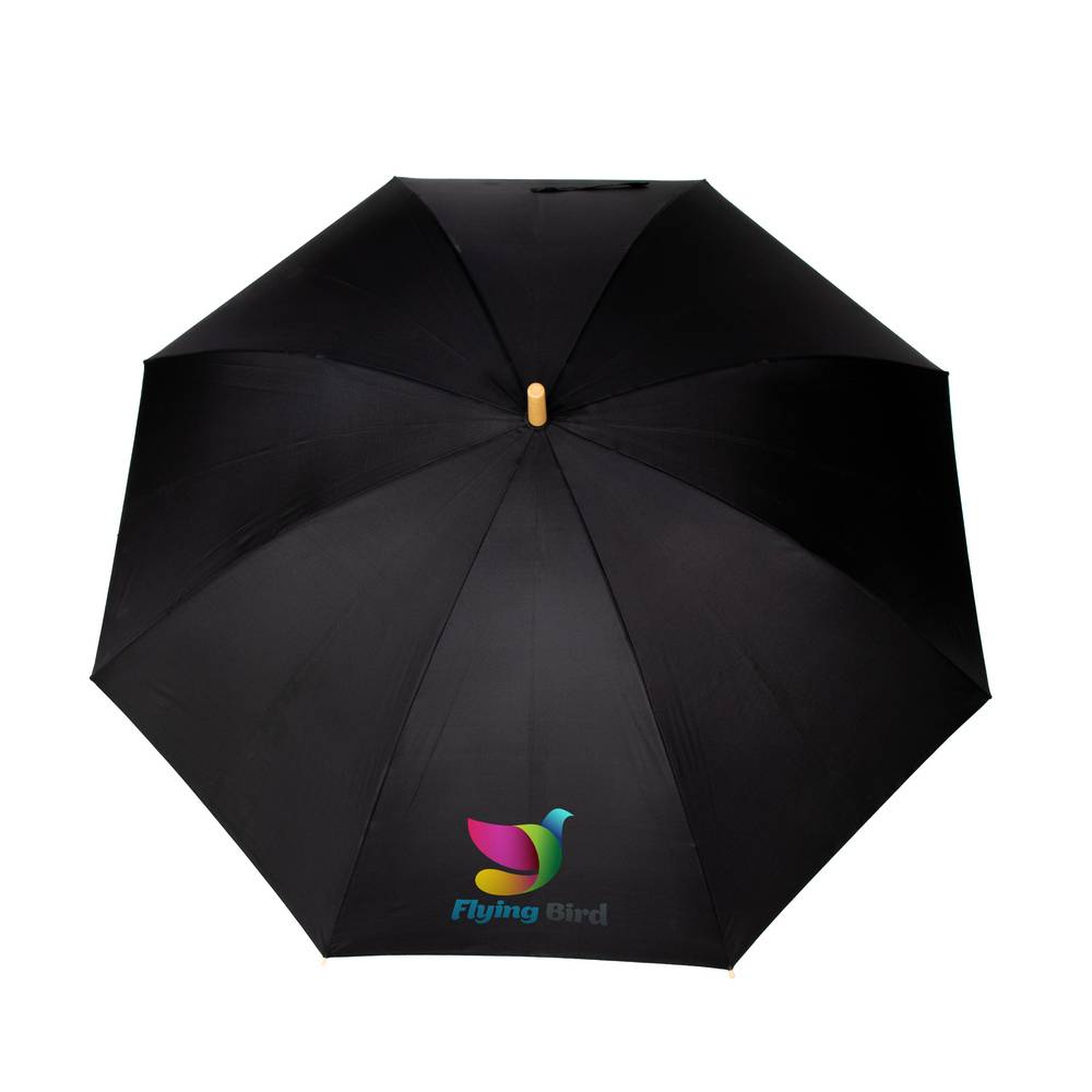 Parapluie manuel en RPET Keelan noir personnalisable avec logo