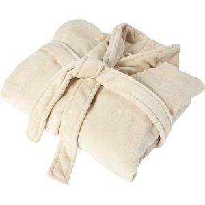 Peignoir de bain beige personnalisable avec logo