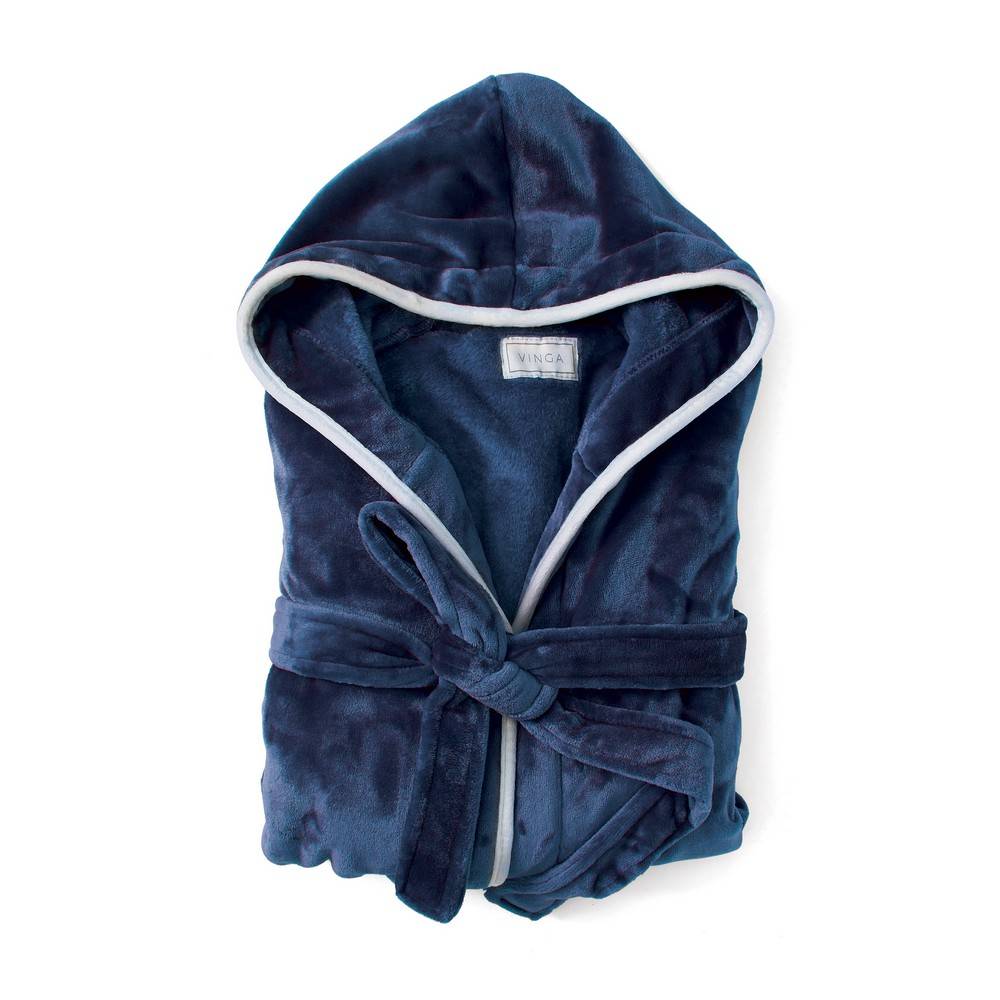 Peignoir VINGA Louis RPET S/M bleu personnalisable avec logo