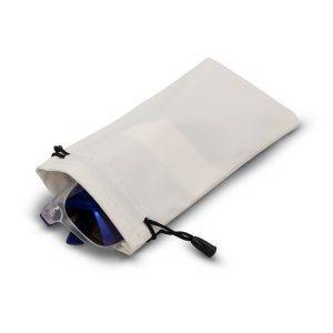 Pochette pour les lunettes Alvorina blanc personnalisable avec logo