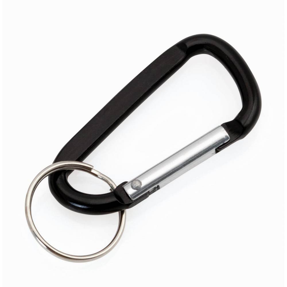 Porte-clé mousqueton noir personnalisable avec logo