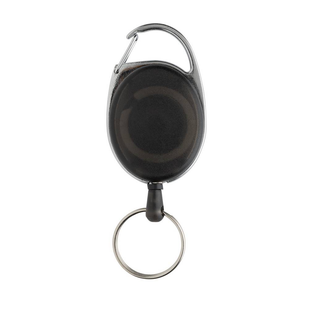 Porte-clés à clip extensible en ABS recyclé RCS noir personnalisable