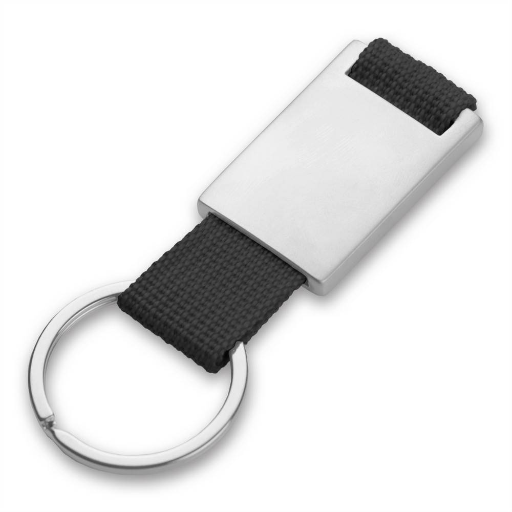 Porte-clés avec bagde en métal | Preston noir personnalisable