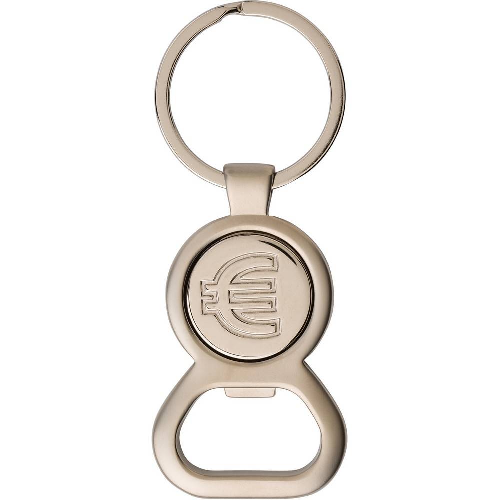 Porte-clés avec jeton charriot et ouvre-bouteilles personnalisable