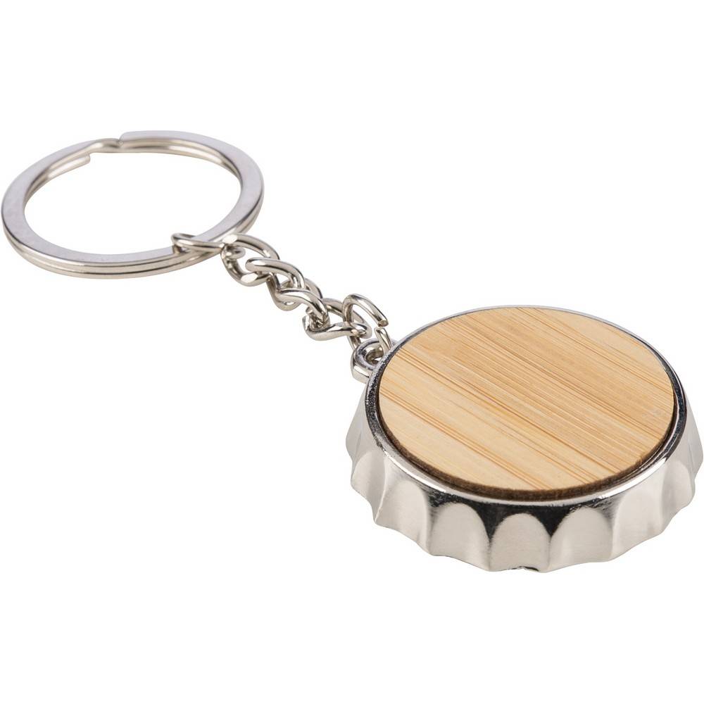 Porte-clés décapsuleur "capsule" brun personnalisable avec logo