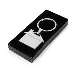 Porte-clés 'maison' Alice argent personnalisable avec logo