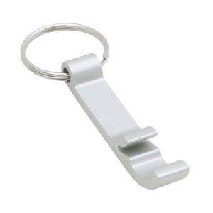 Porte-clés, ouvre-bouteilles argent personnalisable avec logo – réf. V2045/A-32