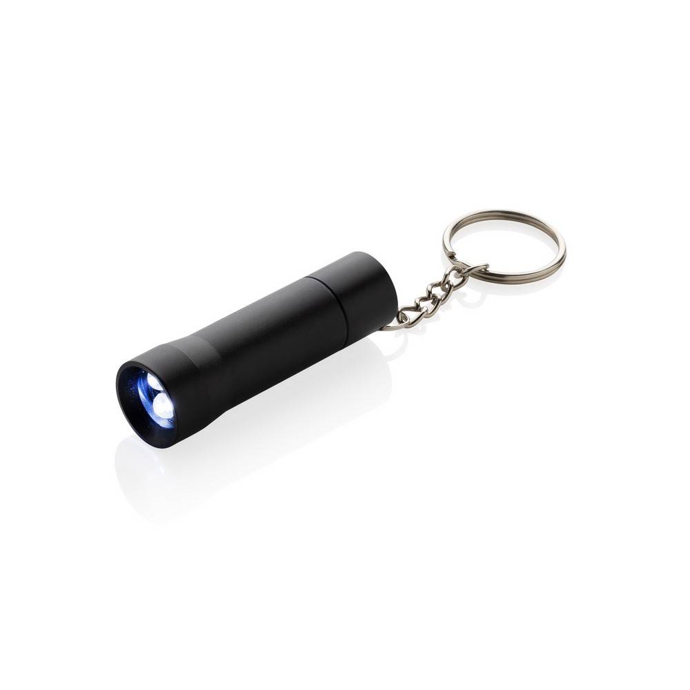 Porte-clés torche en aluminium recyclé RCS Flash noir personnalisable