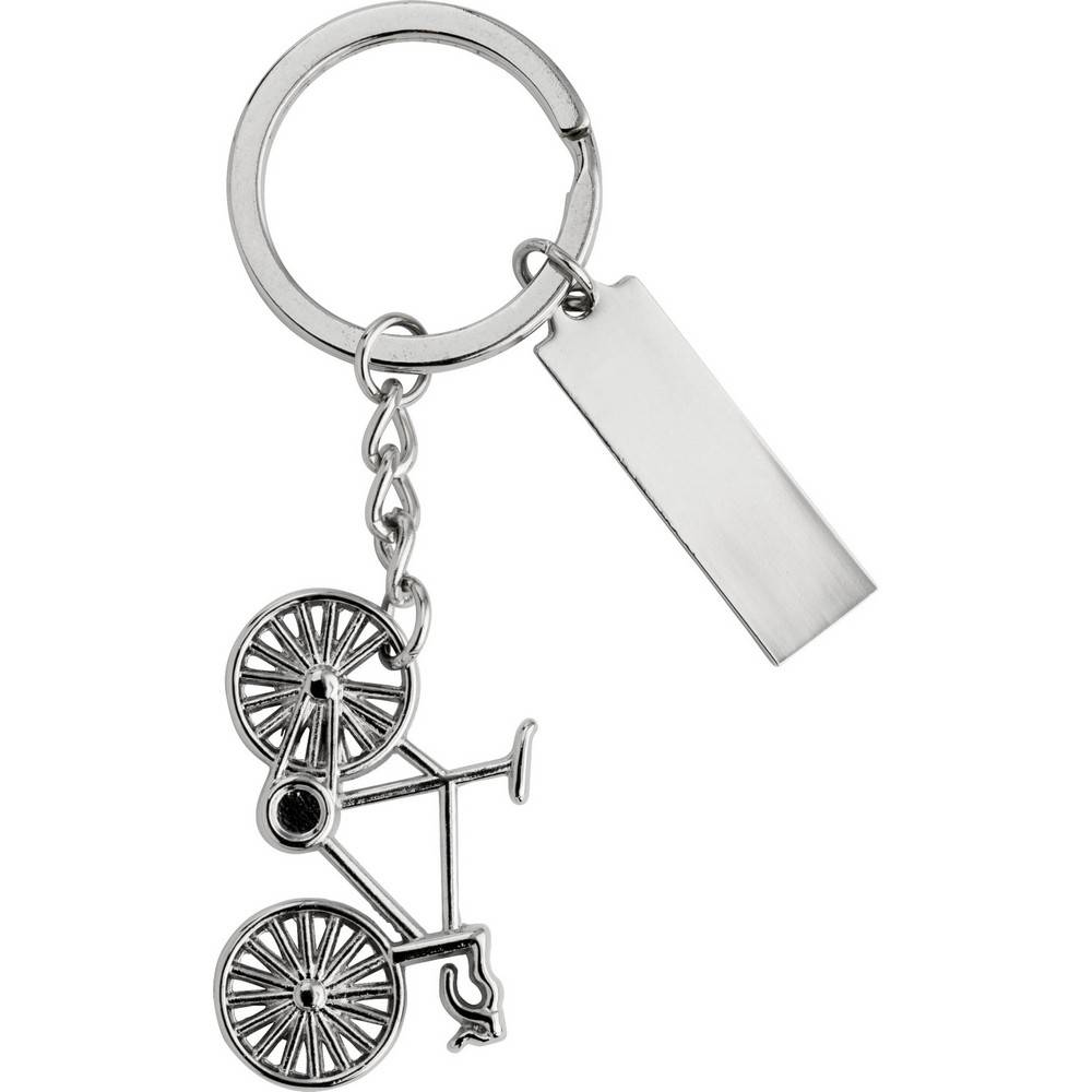 Porte-clés 'vélo' argent personnalisable avec logo – réf. V4949-32