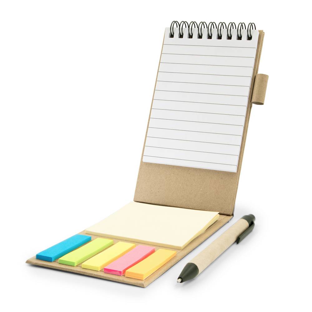 Porte-mémo, carnet, stylo à bille, notes personnalisable