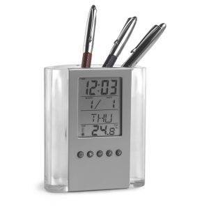 Porte-stylo avec horloge multifonction neutre personnalisable