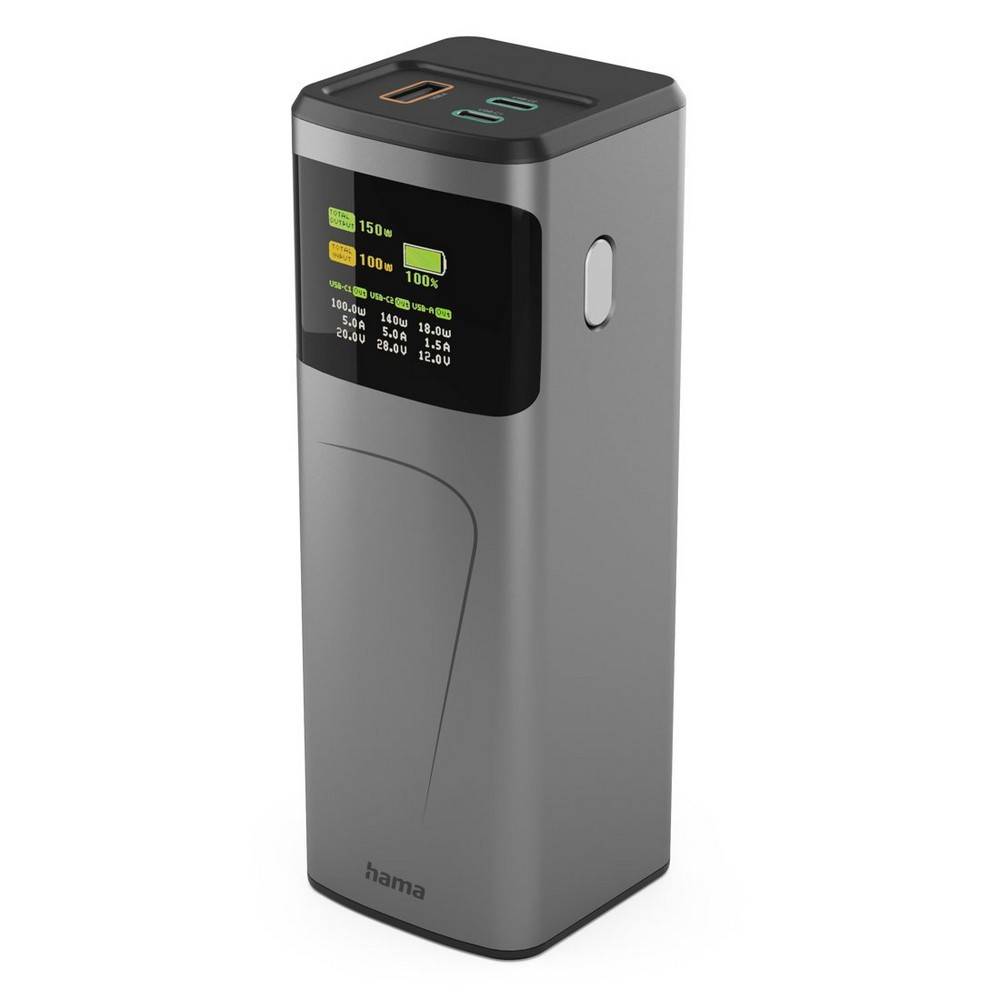 Power Bank 24000 mAh Hama High Power 150W graphite personnalisable