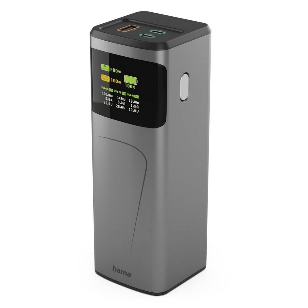 Power Bank 24000 mAh Hama High Power 200W graphite personnalisable