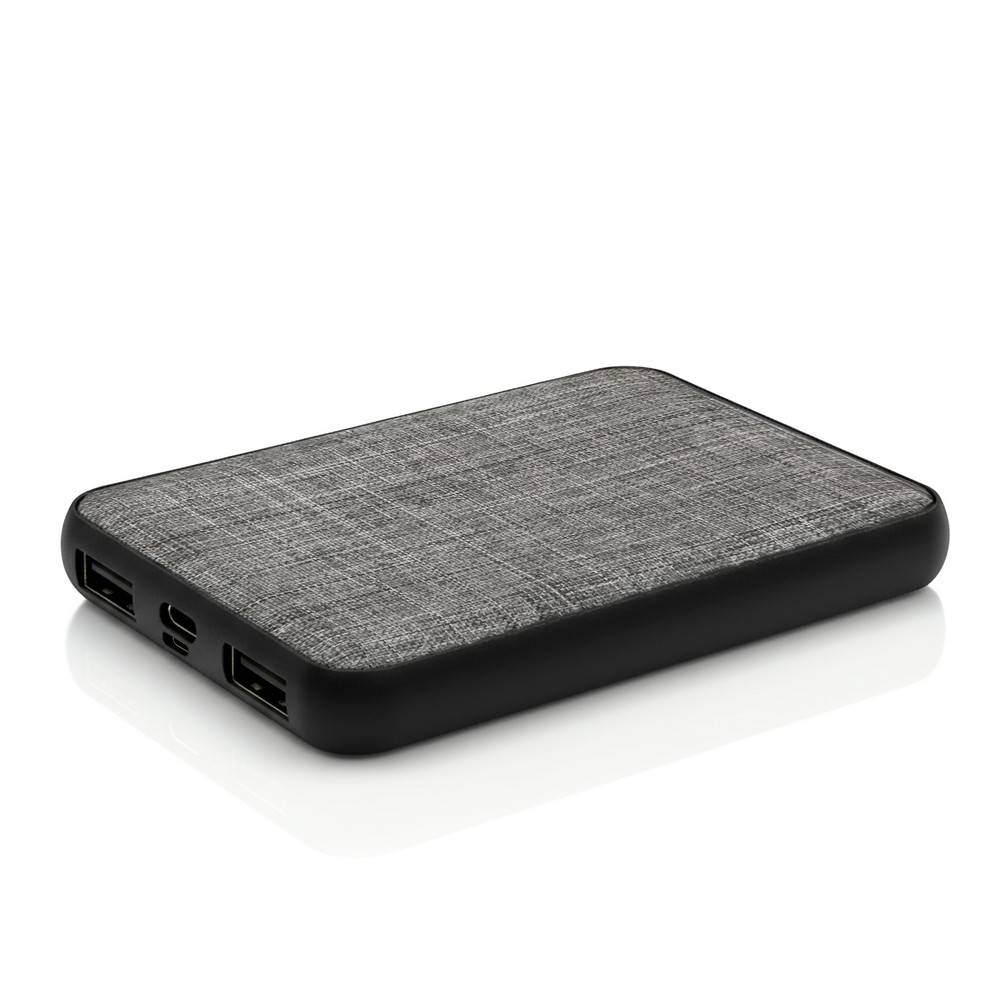 Power Bank RPET 5000 mAh | Russo gris personnalisable avec logo