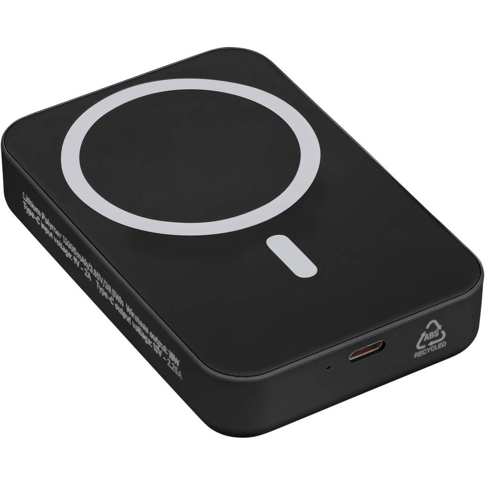 Power Bank sans fil 10000 mAh noir personnalisable avec logo