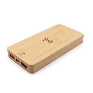 Power Bank sans fil en bambou 8000 mAh B'RIGHT, personnalisable