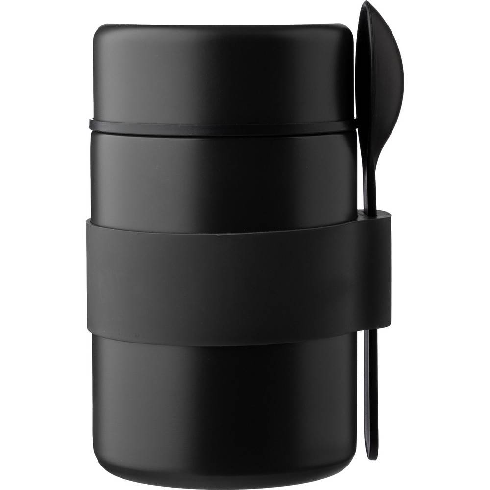 Récipient alimentaire 460 ml avec cuillère noir personnalisable