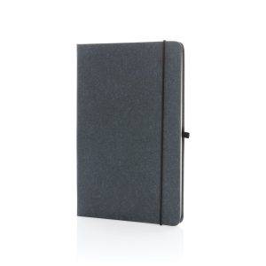 Recycled leather hardcover notebook A5 gris personnalisable avec logo