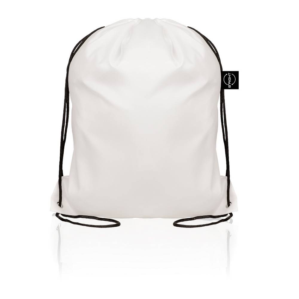 Sac à cordon B'RIGHT RPET | Ruth blanc personnalisable avec logo