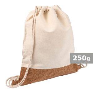 Sac à cordon en coton beige personnalisable avec logo