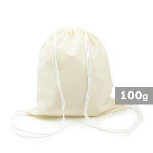 Sac à cordon en coton Trey beige personnalisable avec logo