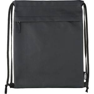 Sac à cordon RPET noir personnalisable avec logo