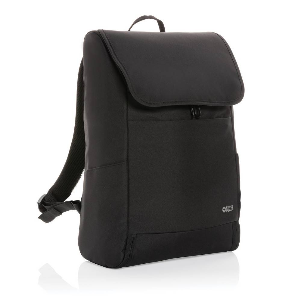Sac à dos 15" en rPET AWARE™ Swiss Peak Fern noir personnalisable