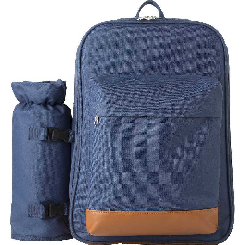 Sac à dos pique-nique, sac isotherme bleu personnalisable avec logo