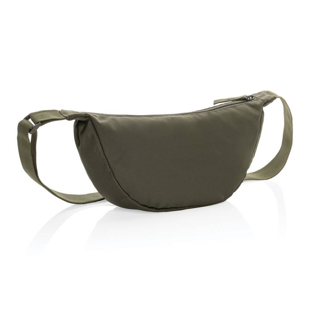 Sac banane en bandoulière en rPET AWARE Crescent kaki personnalisable