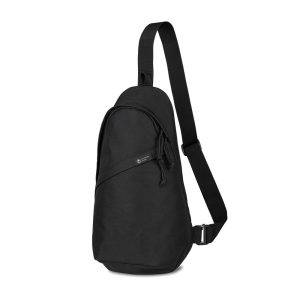 Sac bandoulière en rPET AWARE Renew czarny personnalisable avec logo