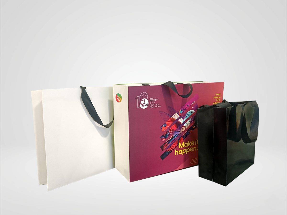 Sacs de luxe à poignées ruban personnalisés avec logo
