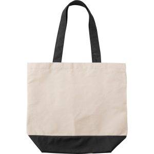 Sac de plage, sac shopping noir personnalisable avec logo