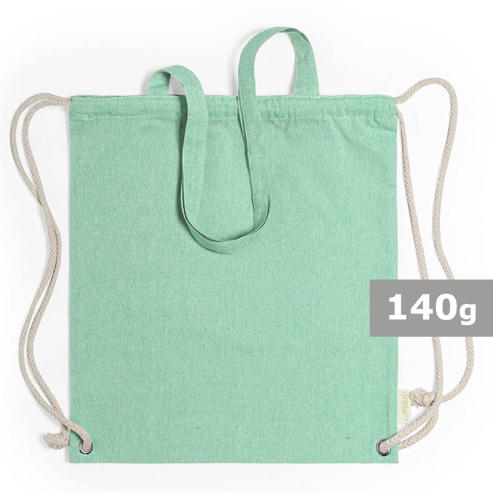 Sac en coton recyclé 2 en 1, sac à cordon et sac personnalisable