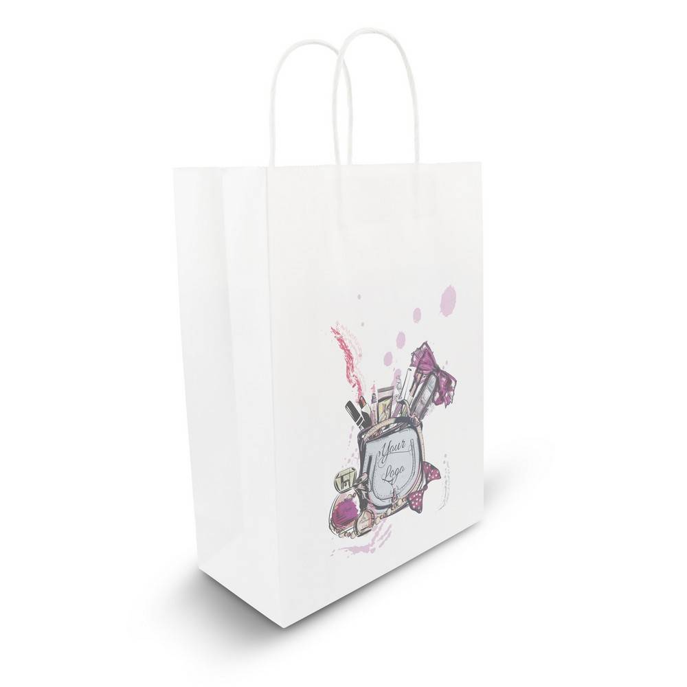 Sac en papier A5 Dialla SX blanc personnalisable avec logo