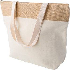 Sac isotherme en jute de coton kaki personnalisable avec logo – réf. V4891-25