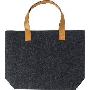 Sac shopping RPET en feutre graphite personnalisable avec logo