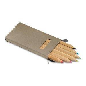 Set de 6 crayons de couleur neutre personnalisable avec logo