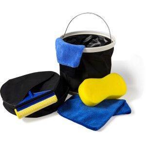 Set de lavage de voiture noir personnalisable avec logo