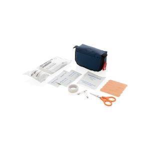Set de premiers secours dans une pochette bleu personnalisable