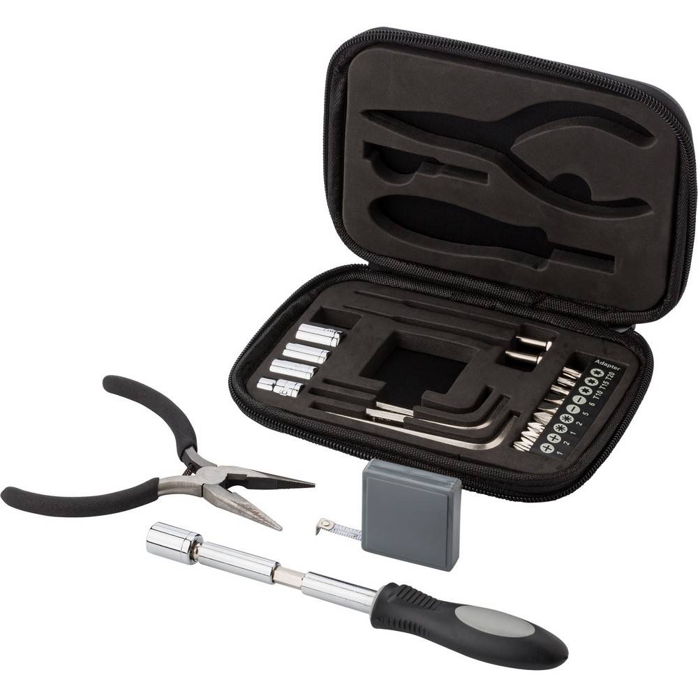 Set d'outils, 24 él noir personnalisable avec logo