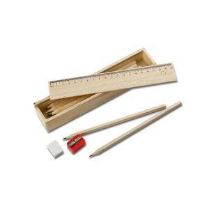 Set scolaire, trousse | Lena bois personnalisable avec logo