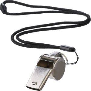 Sifflet avec cordon de cou noir personnalisable avec logo