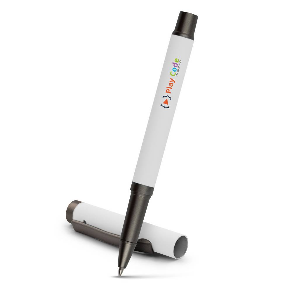 Stylo à bille gel avec capuchon Geraldine blanc personnalisable
