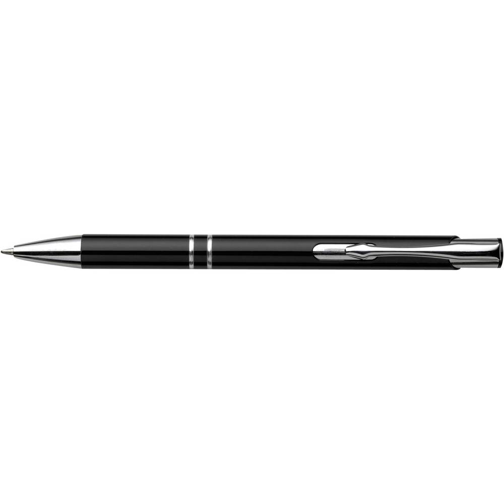 Stylo bille en aluminium recyclé noir personnalisable avec logo