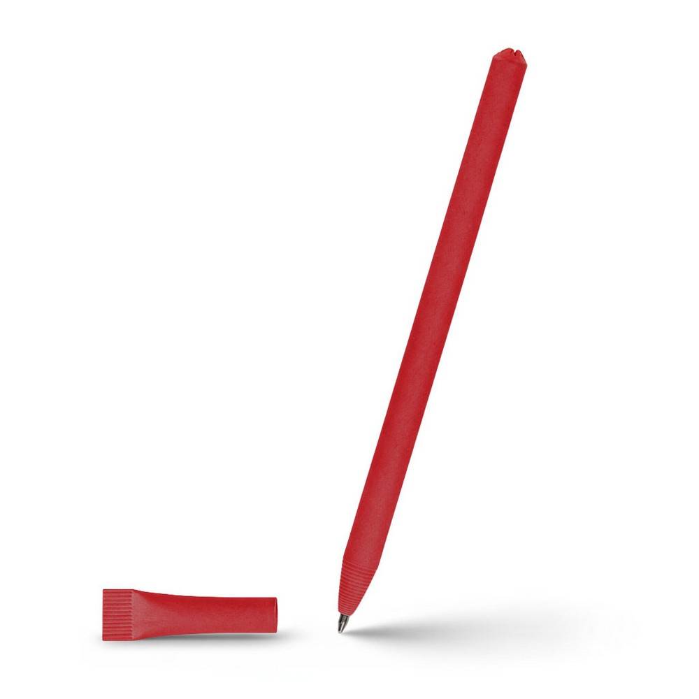 Stylo bille en papier avec capuchon | Debra rouge personnalisable