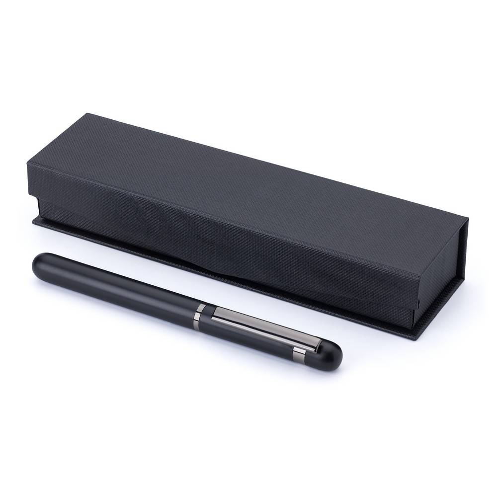 Stylo bille roulante noir personnalisable avec logo