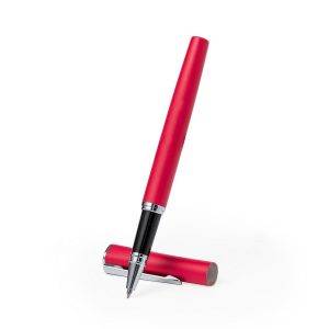 Stylo bille roullante avec capuchon rouge personnalisable avec logo