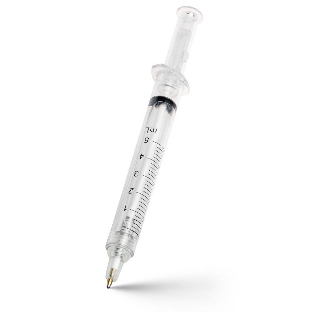 Stylo bille 'seringue' Christine neutre personnalisable avec logo