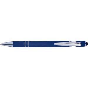 Stylo bille, stylet tactile bleu marine personnalisable avec logo